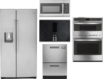 5 Piece Package Includes Refrigerator, Cooktop, Wall Oven, Microwave And Dishwasher
